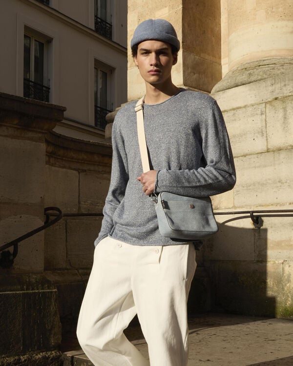 mottled grey linen Coming sweater